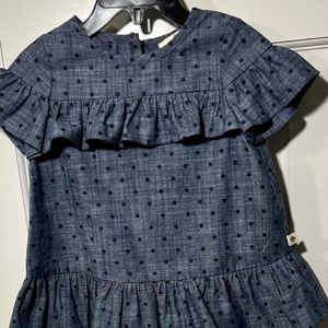 Kate Spade Chambray Ruffled Infant Dress 12 months EUC